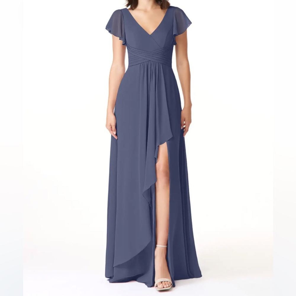 SIZE 12 AZAZIE OMARI - Stormy A-Line Chiffon Bridesmaid Dress